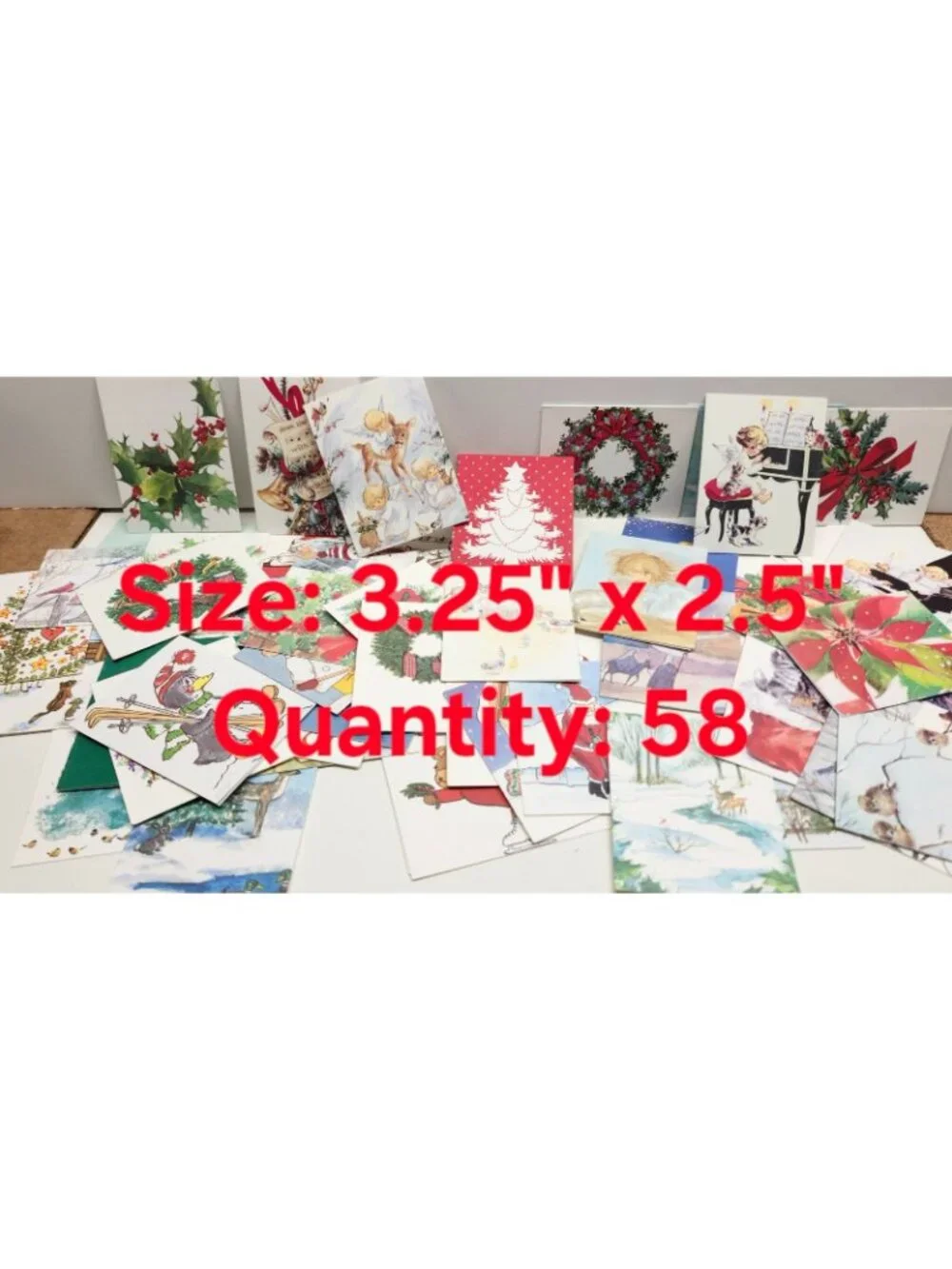 Lot of 58 Vintage Kristin Elliott Christmas Greeting Cards 3.25